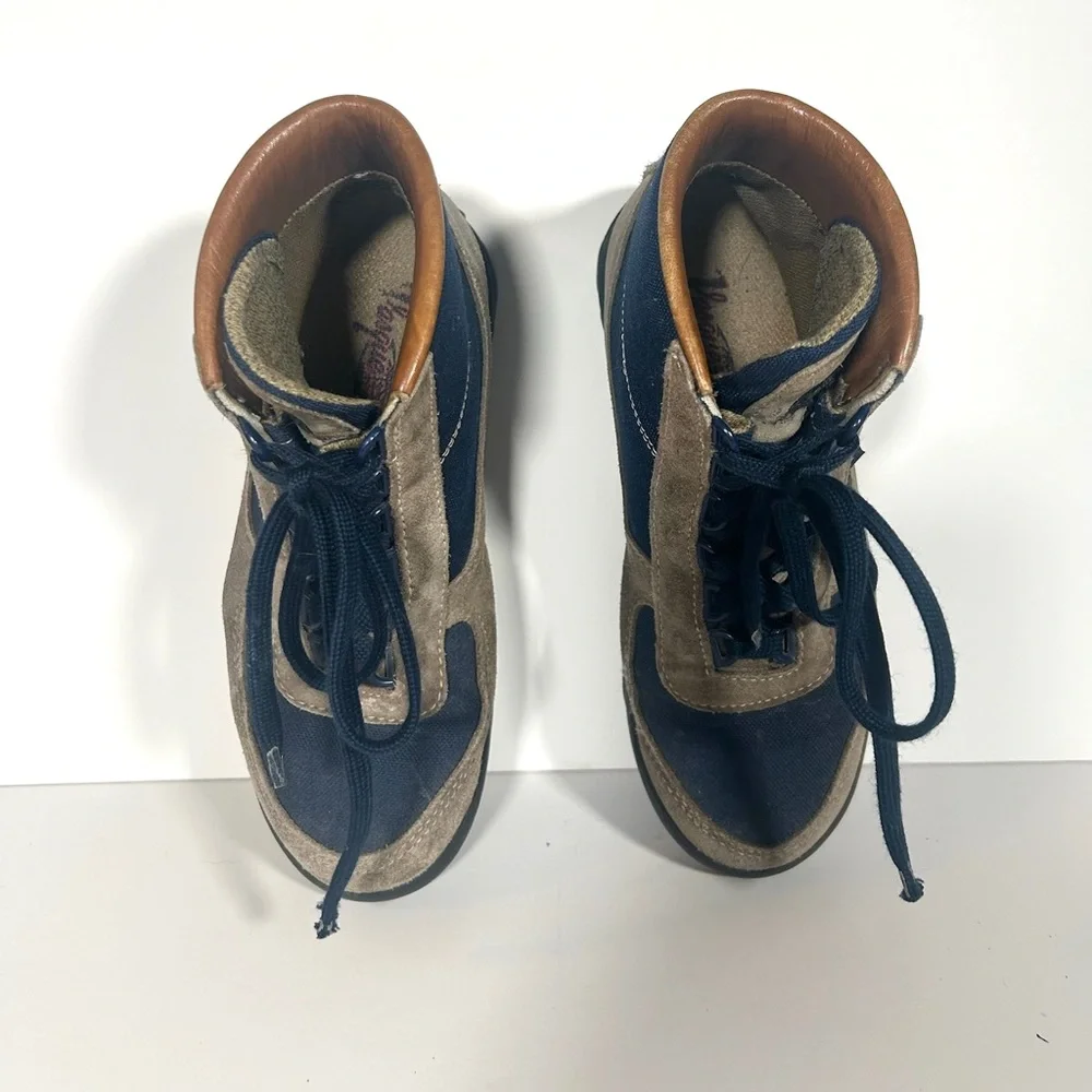 VTG Vasque Skywalk Hiking Boots Gore-Tex Sz 7.5 M Tan‎ Navy Suede Gorpcore Italy